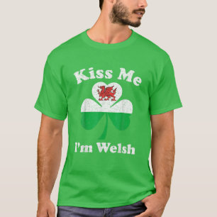 Camiseta Bésame, soy galés gracioso Día de San Patricio