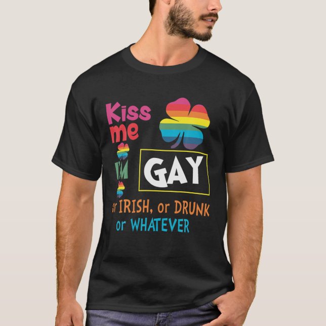Camiseta Bésame soy Gay Irish St. Patrick's Day Gay LBGT P (Anverso)