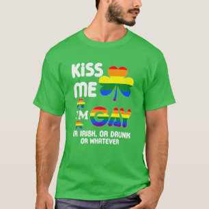 Camiseta Bésame, soy gay, irlandés, ebrio o lo que sea