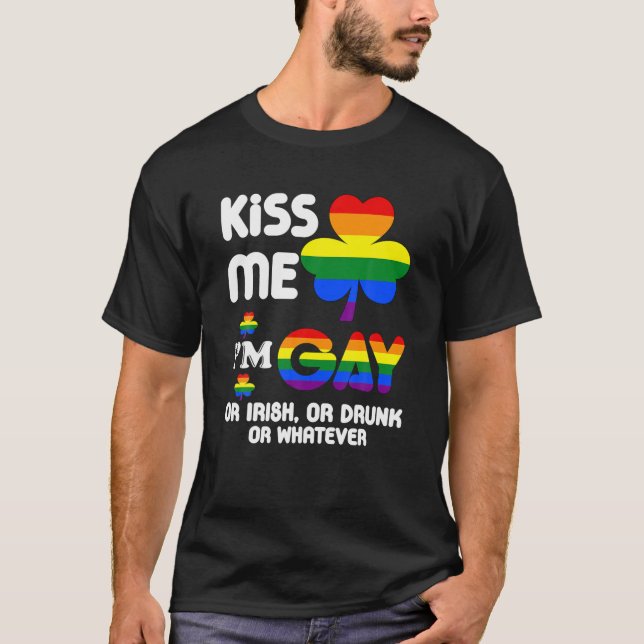 Camiseta Bésame, soy gay, irlandés, ebrio o lo que sea (Anverso)