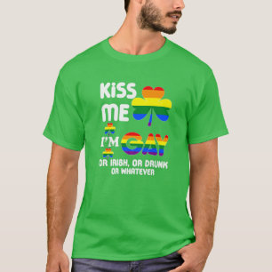 Camiseta Bésame, soy gay, irlandés, ebrio o lo que sea