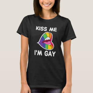 Camiseta Bésame soy Gay Lgbt Orgullo de los labios arcoiris