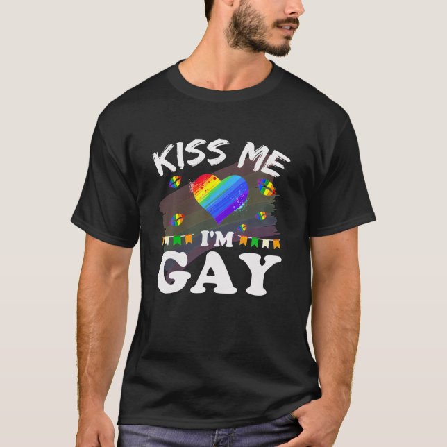 Camiseta Bésame, soy gracioso orgullo LGBT gay (Anverso)