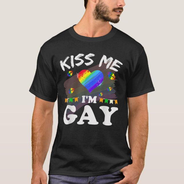 Camiseta Bésame, soy gracioso orgullo LGBT gay (Anverso)