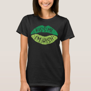 Camiseta Bésame soy Green Lips irlandeses St Patrick s Day
