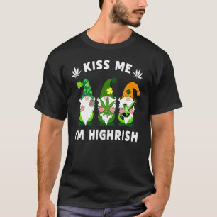 Camiseta Bésame Soy Highrish Gnomies Weed Pot Leaf St Patr