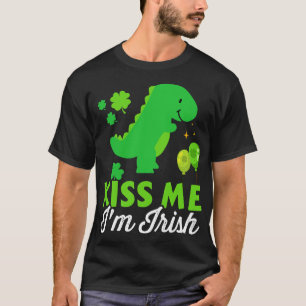 Camiseta Bésame, soy irish lindo dinosaurio trex St Patrick