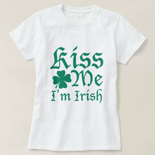 Camiseta Bésame soy irlandés (Diseño del anverso)