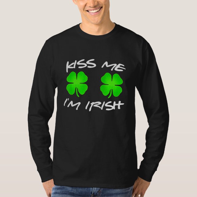 Camiseta Bésame soy irlandés con el Shamrock irlandés para  (Anverso)
