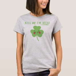 Camiseta Bésame, soy irlandés Cute Shamrock St Patricks Day
