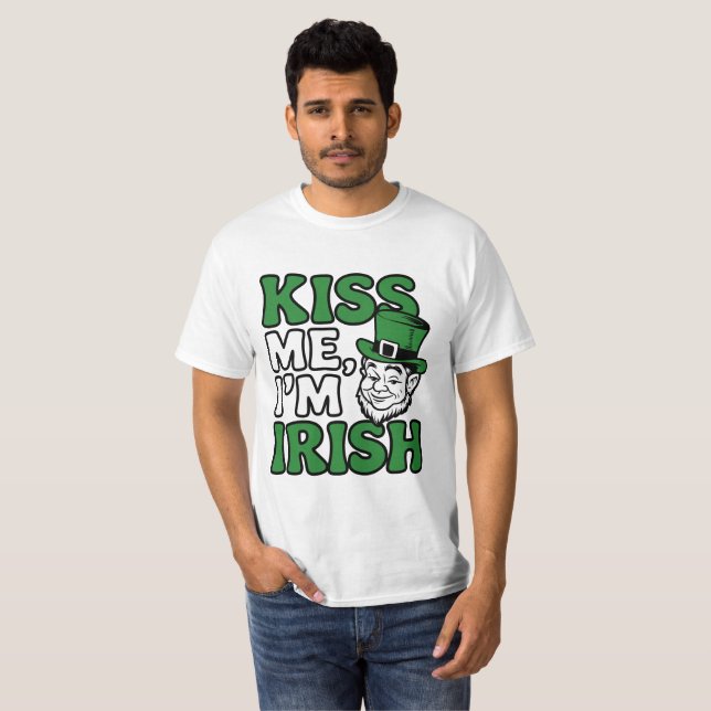 Camiseta Bésame, soy irlandés - Día de San Patricio (Anverso completo)