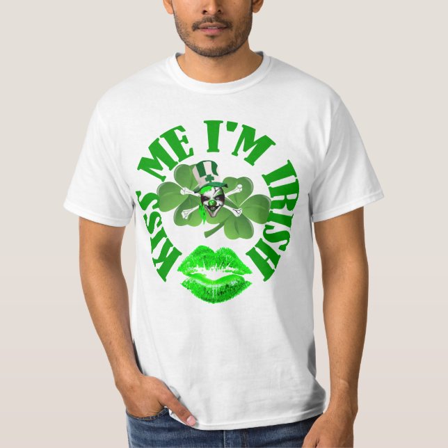 Camiseta Bésame soy irlandés, el divertido día de San Patri (Anverso)