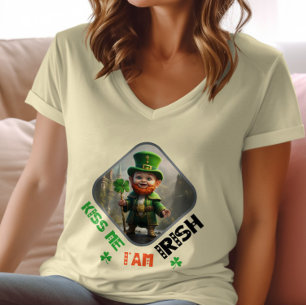 Camiseta Bésame, soy irlandés - Fiesta de danza verde brill