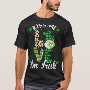 Camiseta Bésame, soy irlandés. Gnome Shamrock Clover Saint 