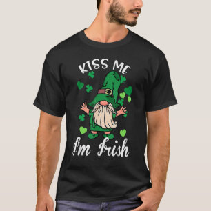 Camiseta Bésame, soy irlandés. Gnome Shamrock Clover Saint 
