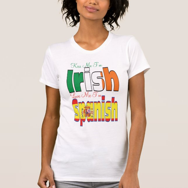 Camiseta Bésame soy irlandés me amo soy español (Anverso)