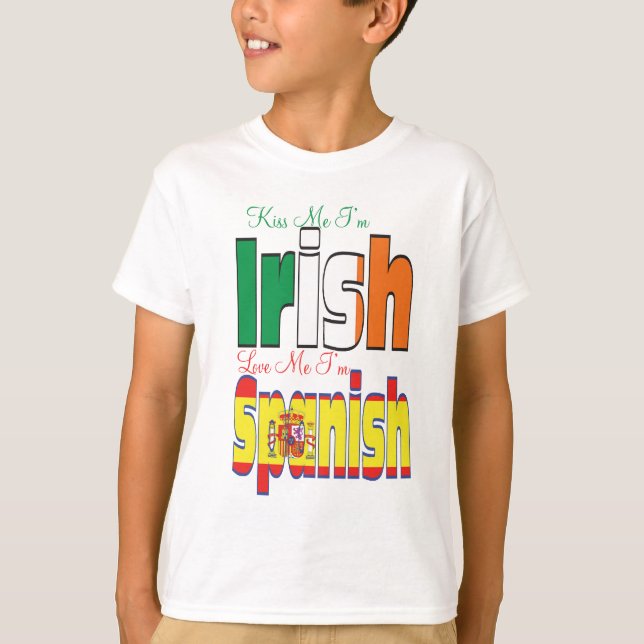 Camiseta Bésame soy irlandés me amo soy español (Anverso)