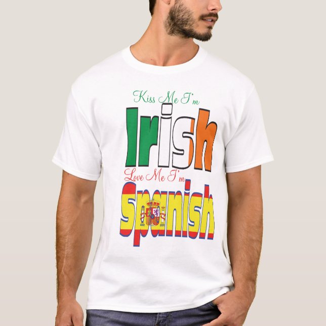 Camiseta Bésame soy irlandés me amo soy español (Anverso)