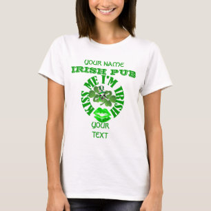 Camiseta Bésame, soy irlandés personalizado, Día de San Pat