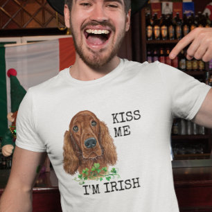 Camiseta Bésame, soy irlandés Setter Dog Shamrock