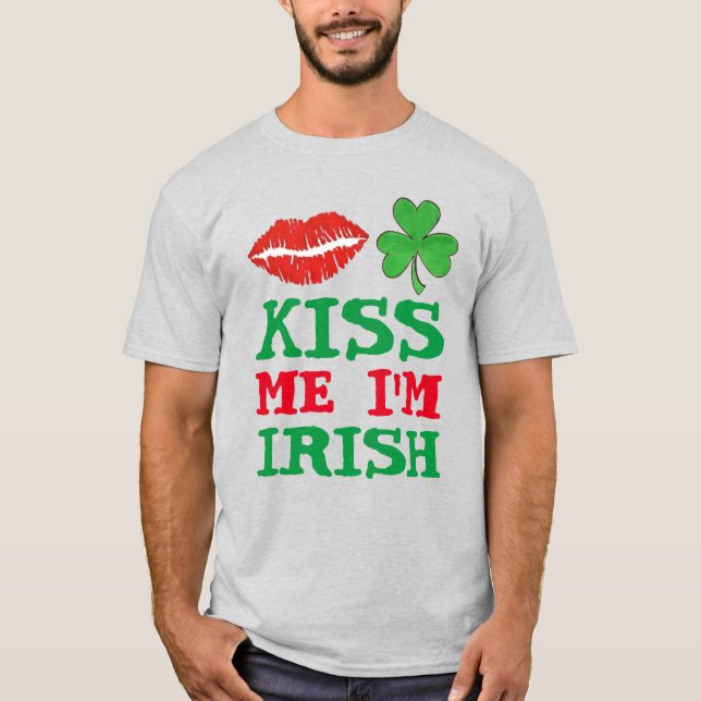 Camiseta Bésame Soy irlandés St. Patrick's Day Shamrock (Anverso)