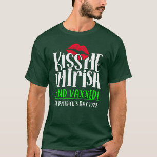 Camiseta Bésame Soy Irlandés y Vacunado Divertido San Patri