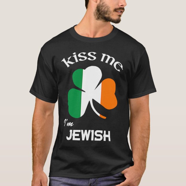 Camiseta Bésame, soy judío Shamrock St Patrick's Day (Anverso)