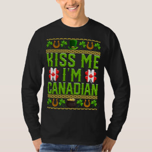 Camiseta Bésame soy la bandera canadiense del Día de San Pa