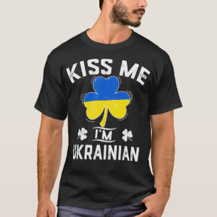 Camiseta Bésame, soy la bandera de Shamrock ucraniana, no p