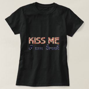 Camiseta Bésame soy la bandera del país de la divertida tip