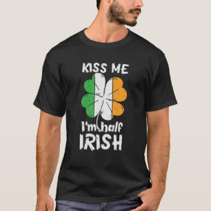 Camiseta Bésame Soy mitad irlandés Shamrock Ireland St. Pat