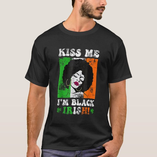 Camiseta Bésame soy negro irlandés de St Patricks Day Black (Anverso)