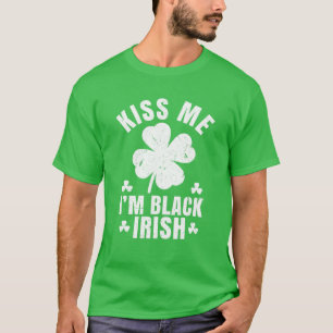 Camiseta Bésame soy negro irlandés gracioso Gif de San Patr