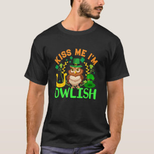 Camiseta Bésame soy Owlish Owl Shamrock St Patrick's Day