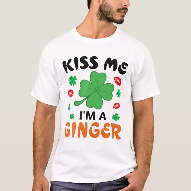 Camiseta Bésame soy un ginger pelirrojo irlandés St. Patric (Anverso)