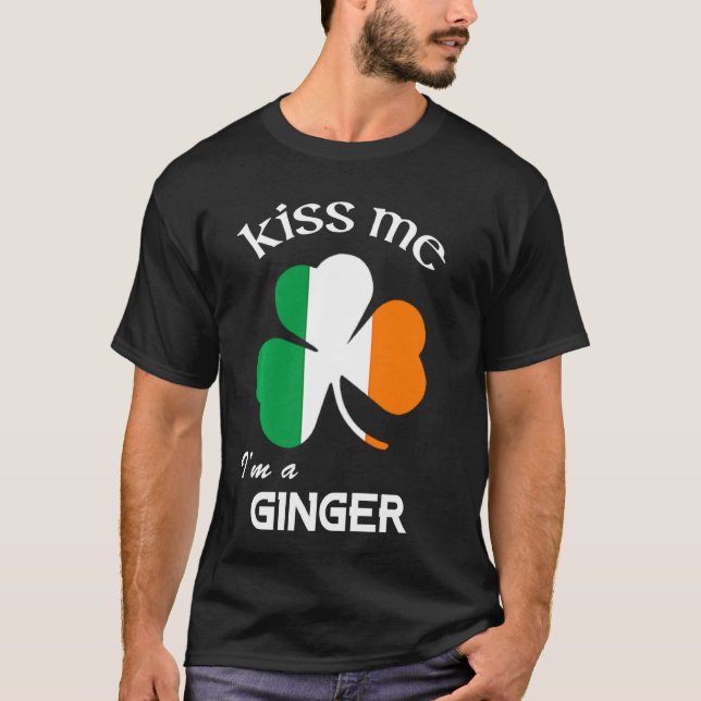 Camiseta Bésame Soy Un Ginger Shamrock Funny St. Patrick S (Anverso)
