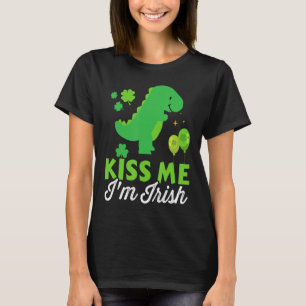 Camiseta Bésame soy un irish lindo dinosaurio t-rex St Patr