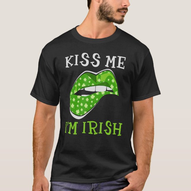 Camiseta Bésame, soy un labio irlandés en el día de San Pat (Anverso)