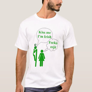 Camiseta Bésame, soy un letrero irlandés.
