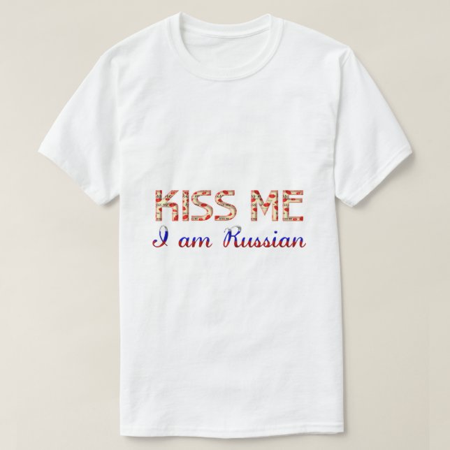 Camiseta Bésame soy un país ruso de tipografía divertida (Diseño del anverso)