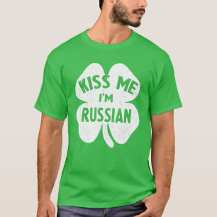 Camiseta Bésame soy un regalo ruso gracioso en San Patricio