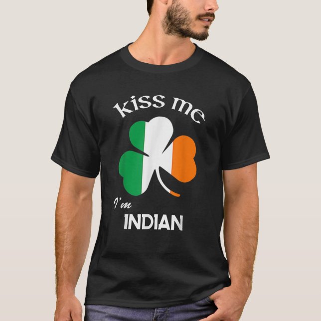 Camiseta Bésame soy un Shamrock indio Día de San Patricio (Anverso)