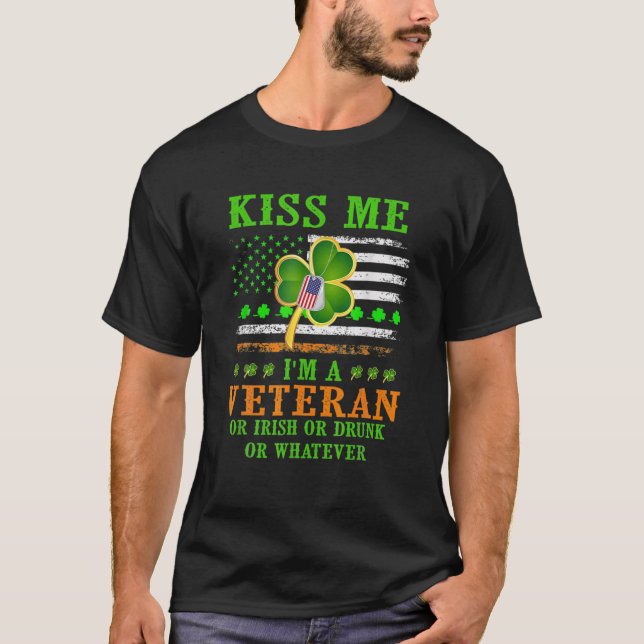 Camiseta Bésame soy un veterano Día de San Patricio (Anverso)