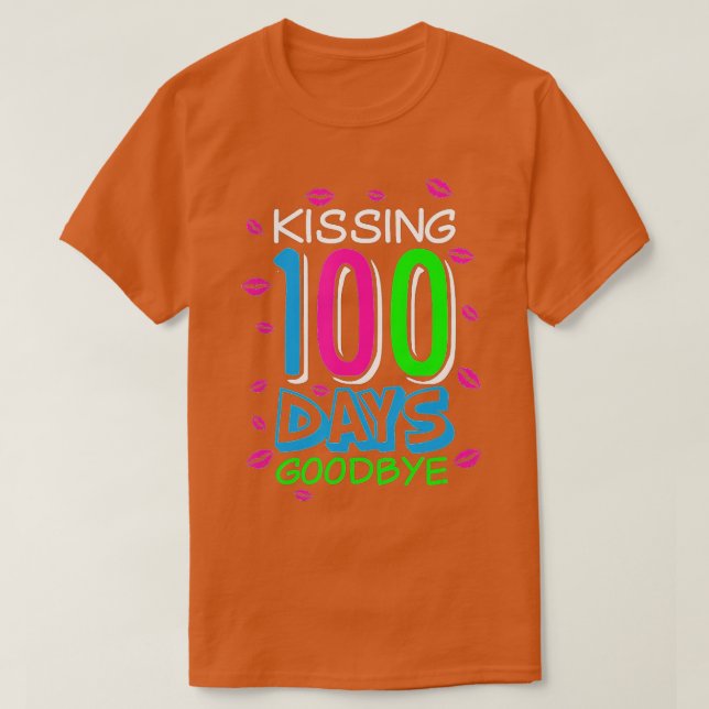 Camiseta Besando 100 días adiós 100° día de clases (Diseño del anverso)