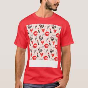 Camiseta Besando Boca Con Patrón De Palo De Palo 2