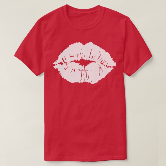 Camiseta Besando labios Boca de labios Blanco negro (Diseño del anverso)