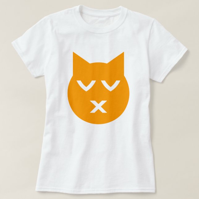 Camiseta Besándose con gato de Emoji de ojos cerrados (Diseño del anverso)