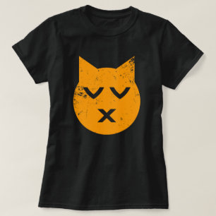 Camiseta Besándose con ojos cerrados Emoji de gato grunge