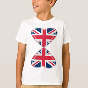 Camiseta Besar banderas BRITÁNICAS de los corazones