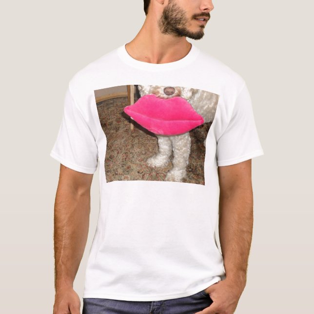 Camiseta Besar el perro de Cockapoo con los labios (Anverso)
